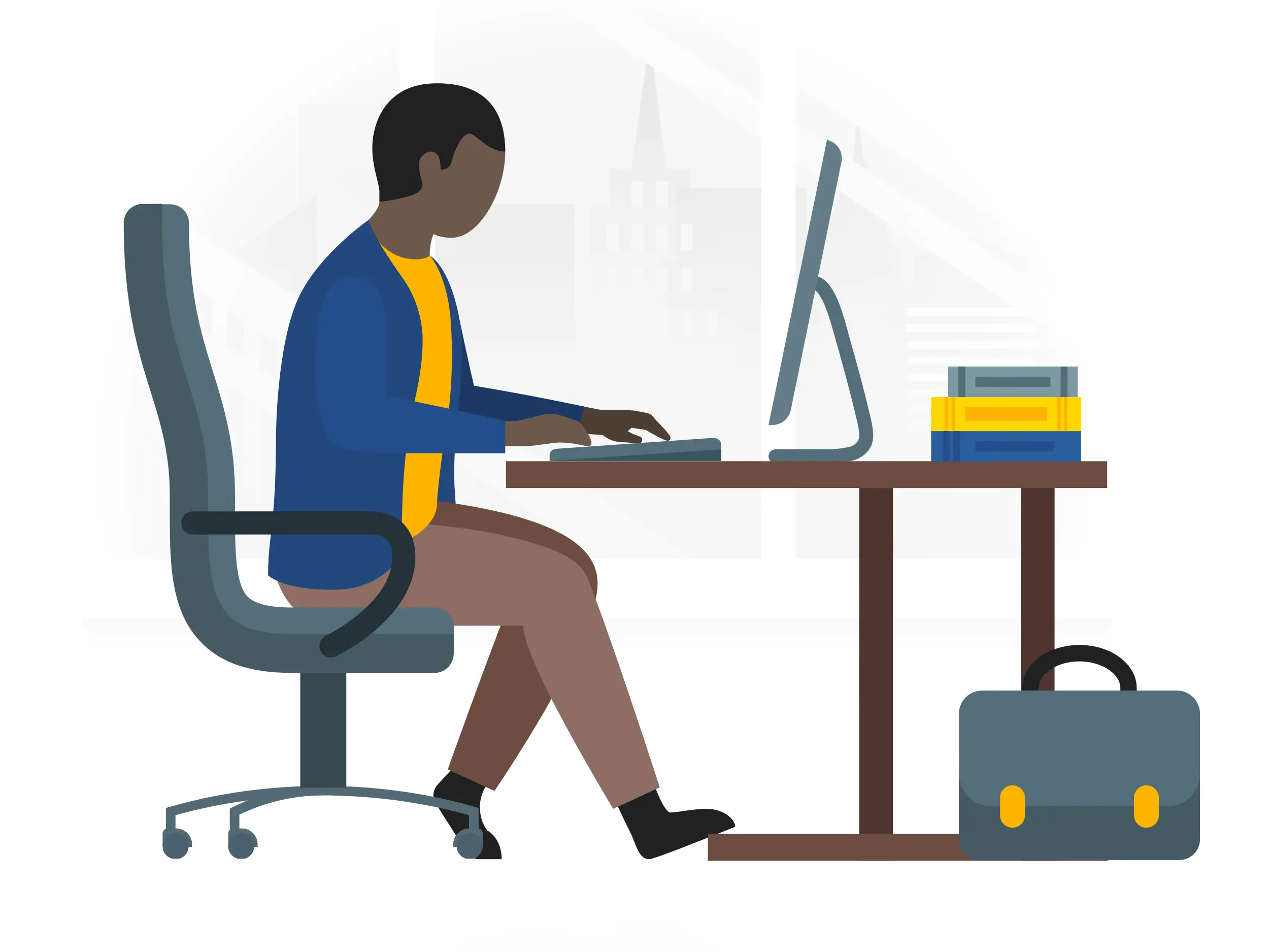 Illustration showing SEO, Social Media, and Web Development strategies