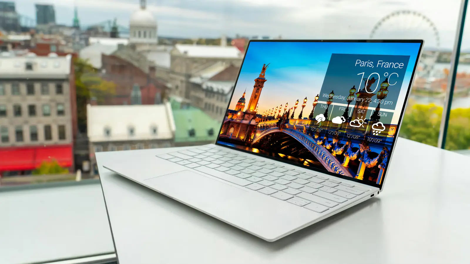 Modern laptop and PC workspace